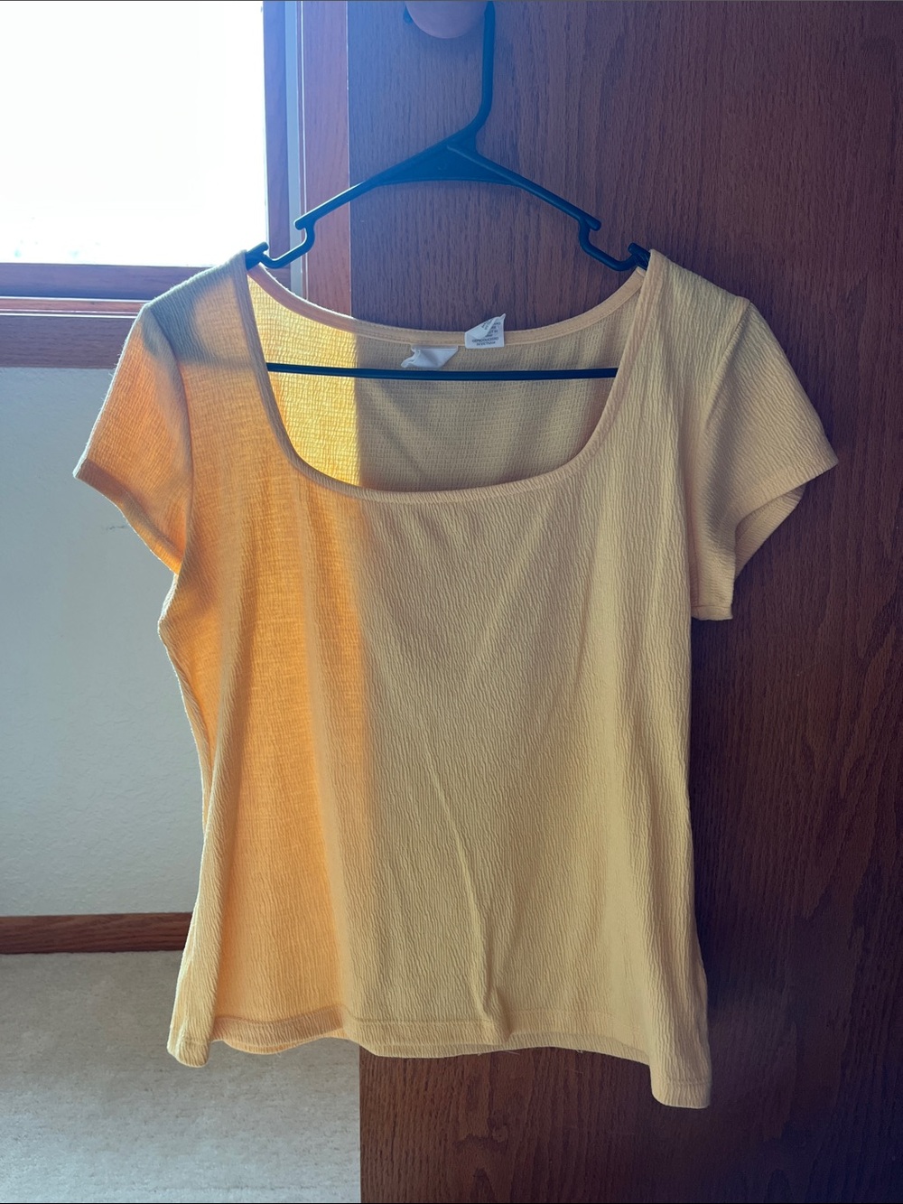 Yellow Square Neck Top
